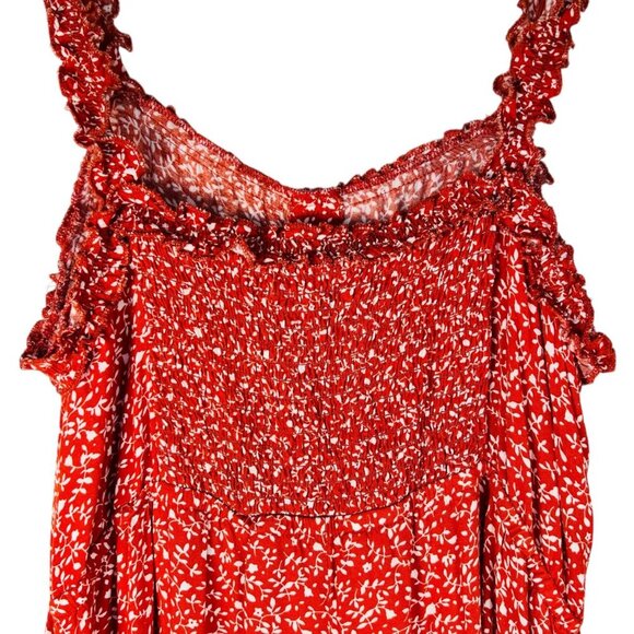 Indigo Rose Size PL Floral Maxi Dress Prairie Cottage Western Bow Ruffle - Picture 5 of 8